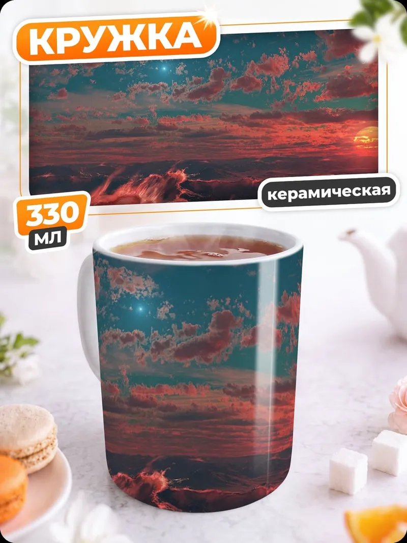 Кружка керамическая Фантастический закат океан