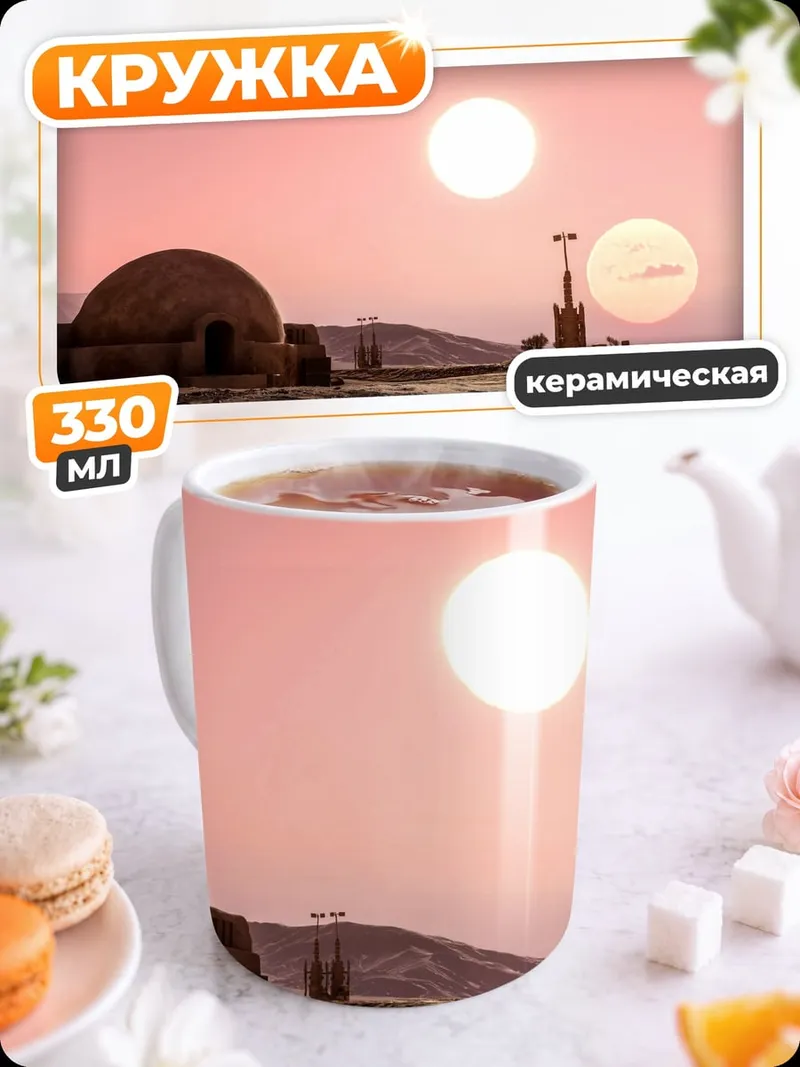 Кружка керамическая пустыня две луны