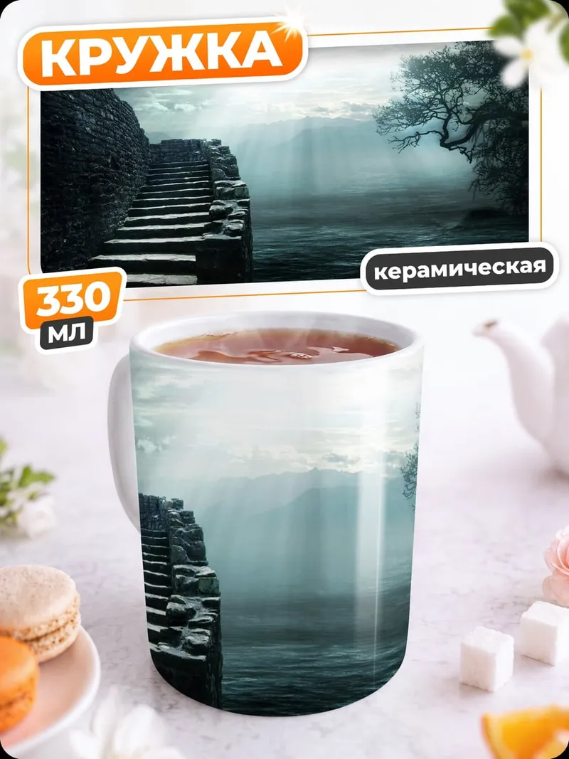 Кружка керамическая Туманный пейзаж