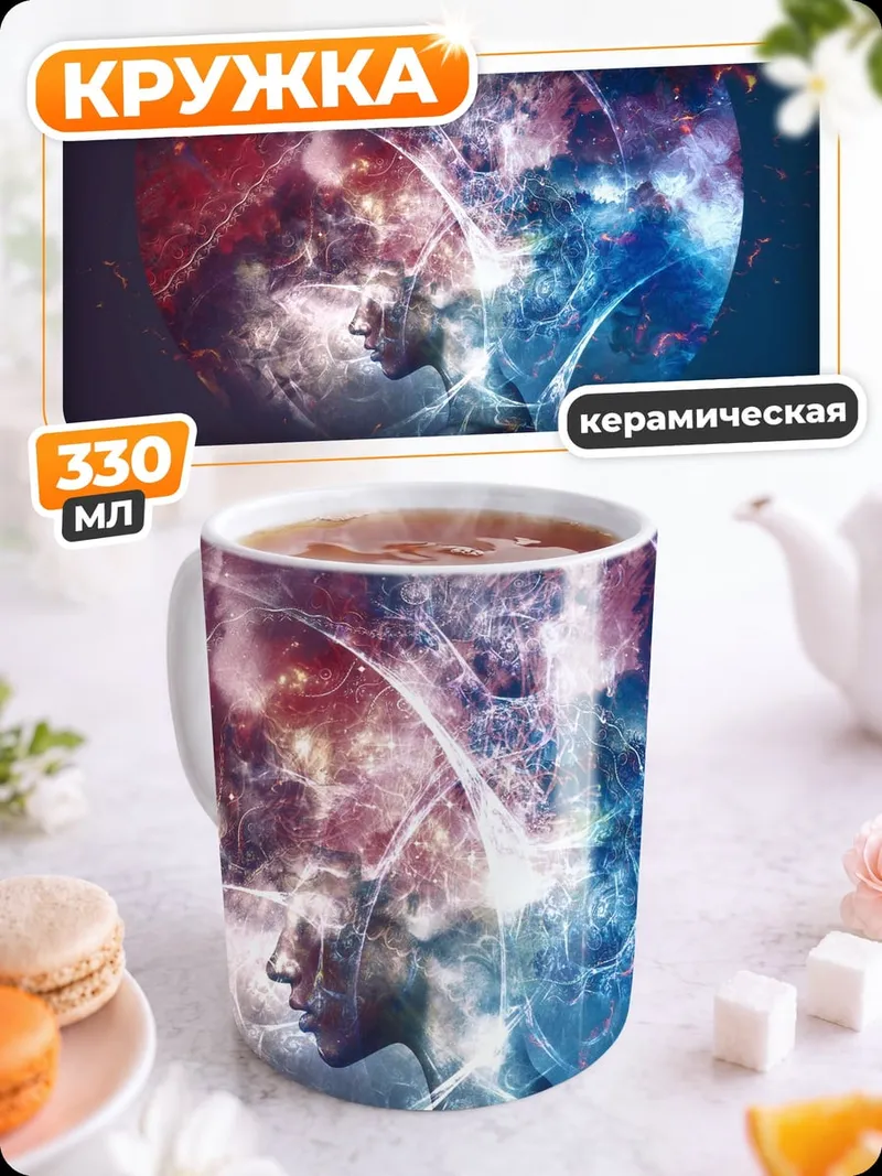 Кружка керамическая Космическая голова