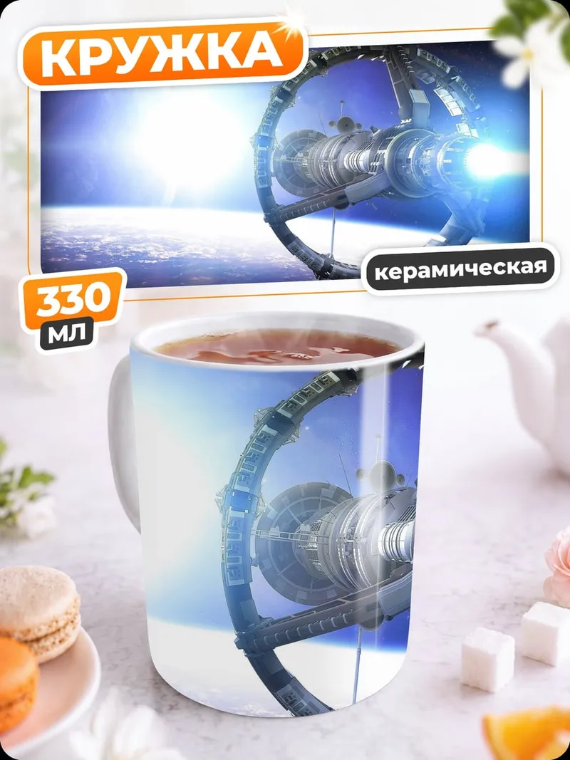 Кружка керамическая Космическая станция Земля