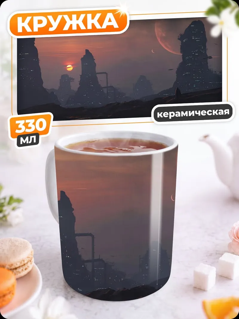 Кружка керамическая Фантастический пейзаж