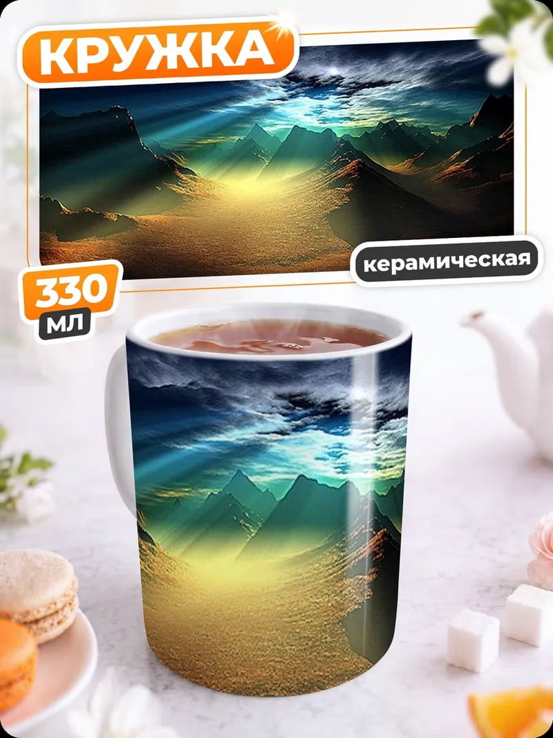 Кружка керамическая Горный рассвет