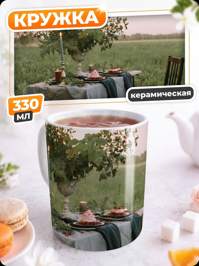 Кружка керамическая Пикник на закате