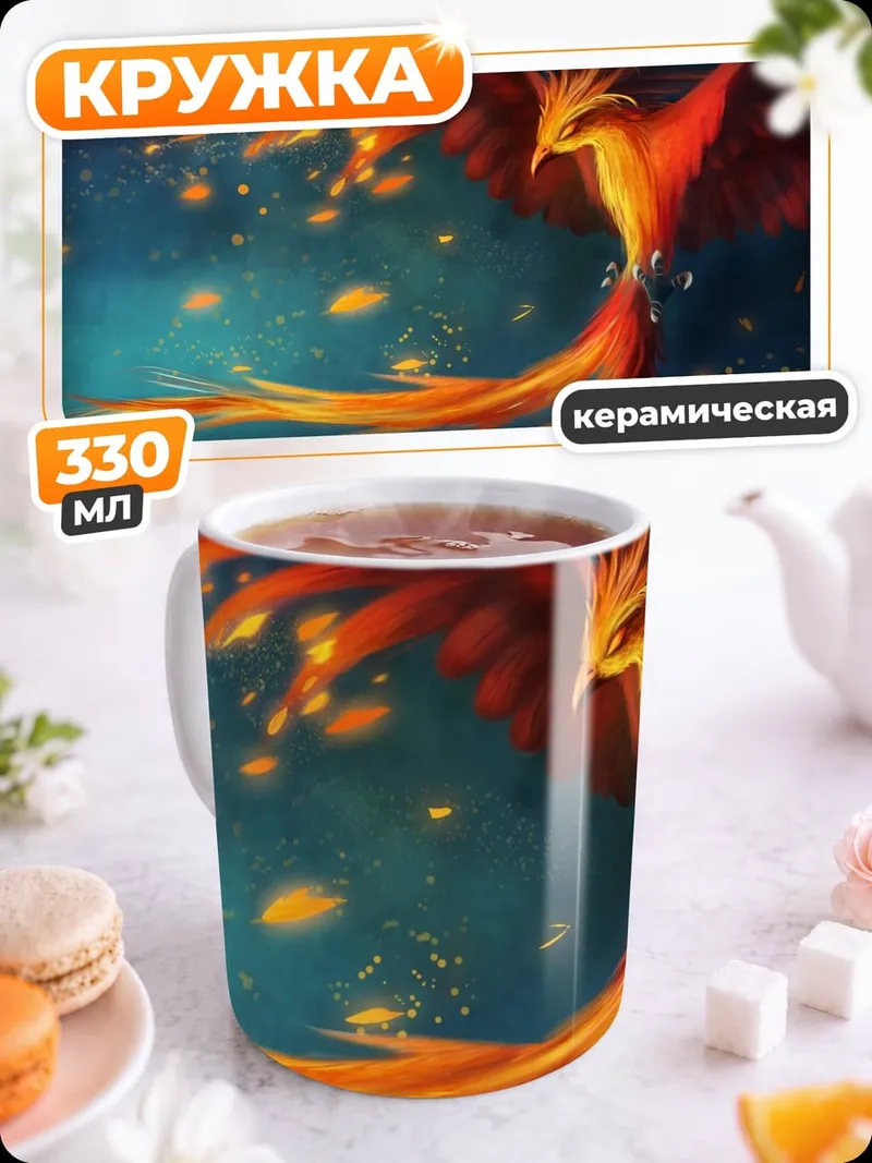 Кружка керамическая Огненный феникс