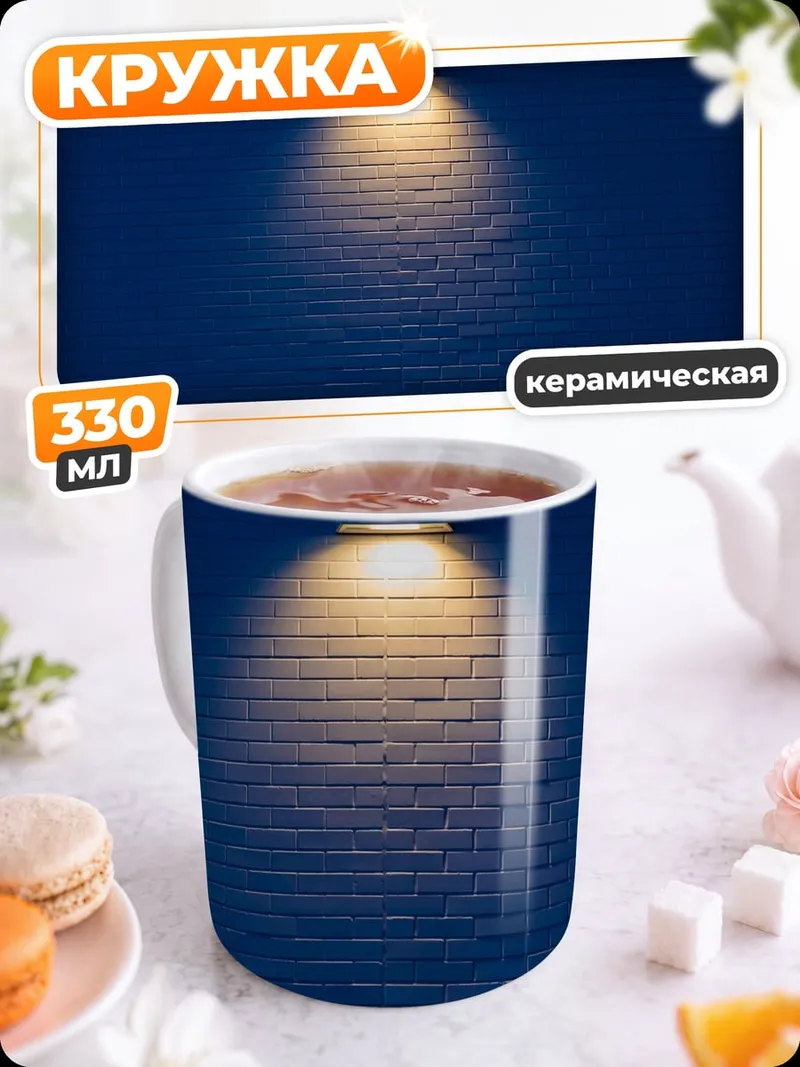 Кружка керамическая Фонарь на стене