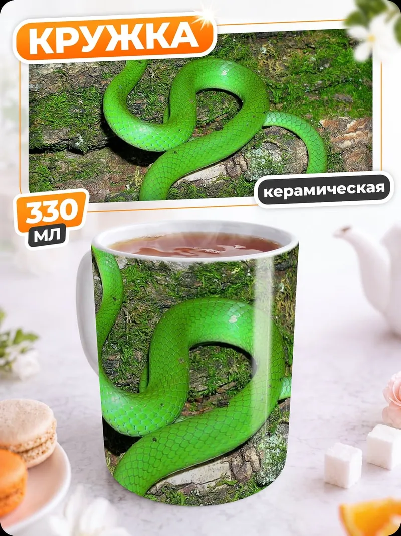 Кружка керамическая Зелёная змея
