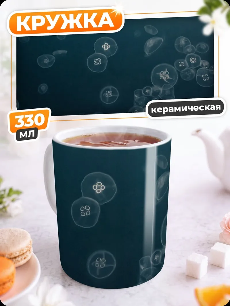 Кружка керамическая Медузы в океане