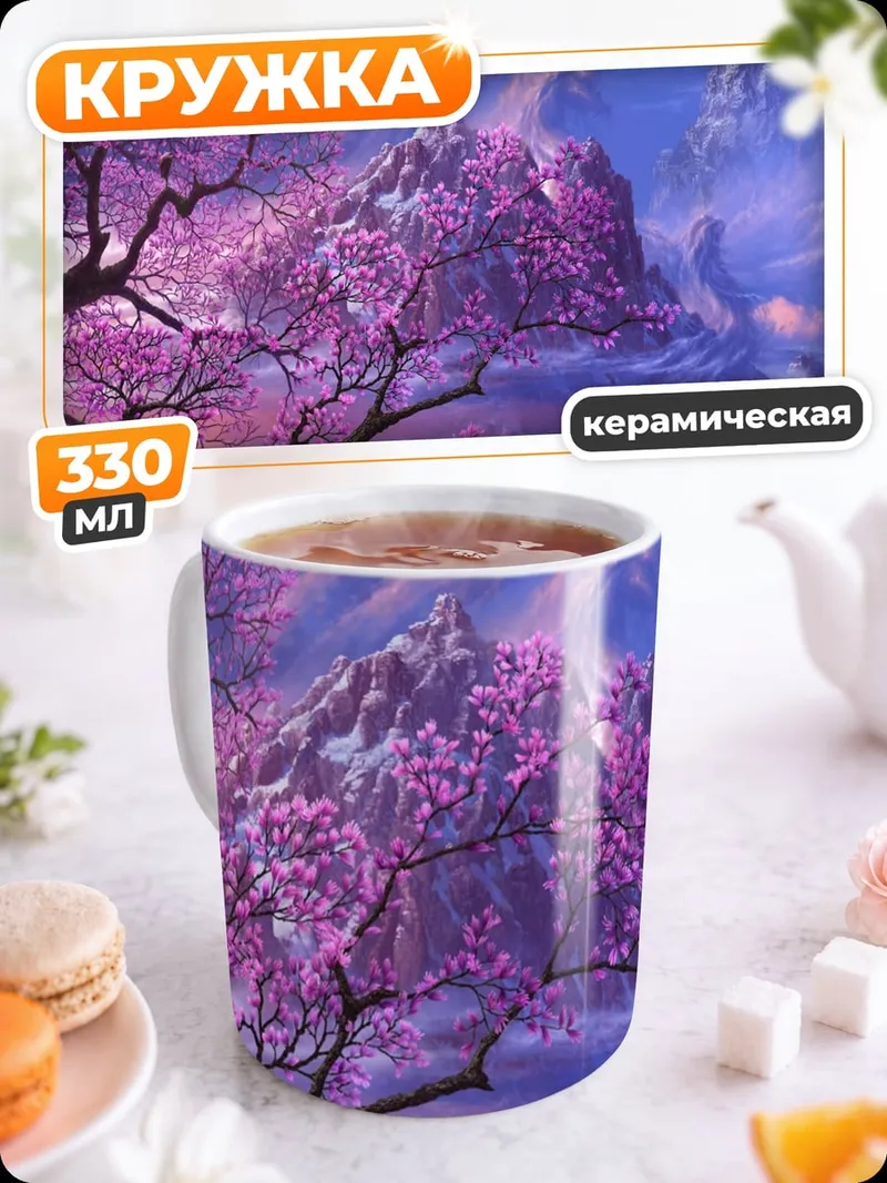 Кружка керамическая Цветущая сакура