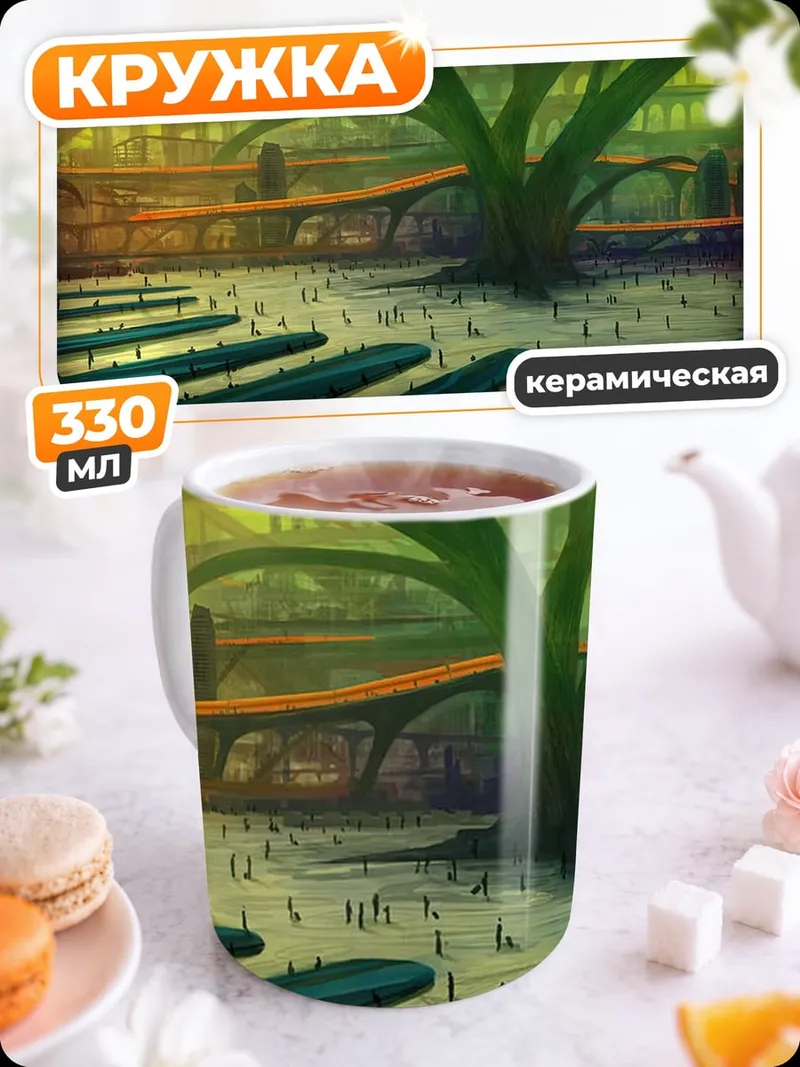 Кружка керамическая Фантастический лес