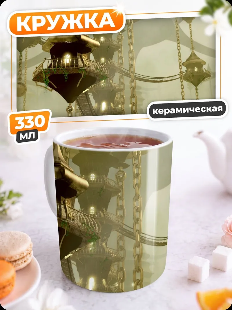 Кружка керамическая Золотые фонари