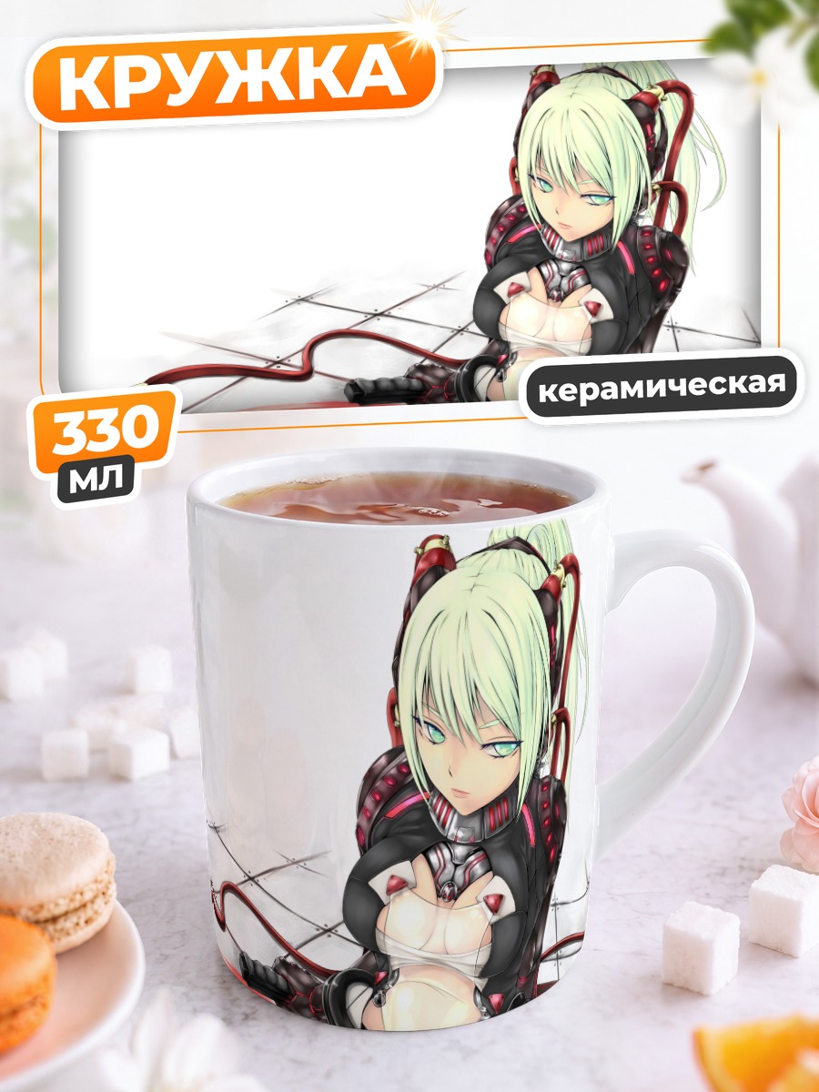 Кружка керамическая Мику Хацунэ с катаной
