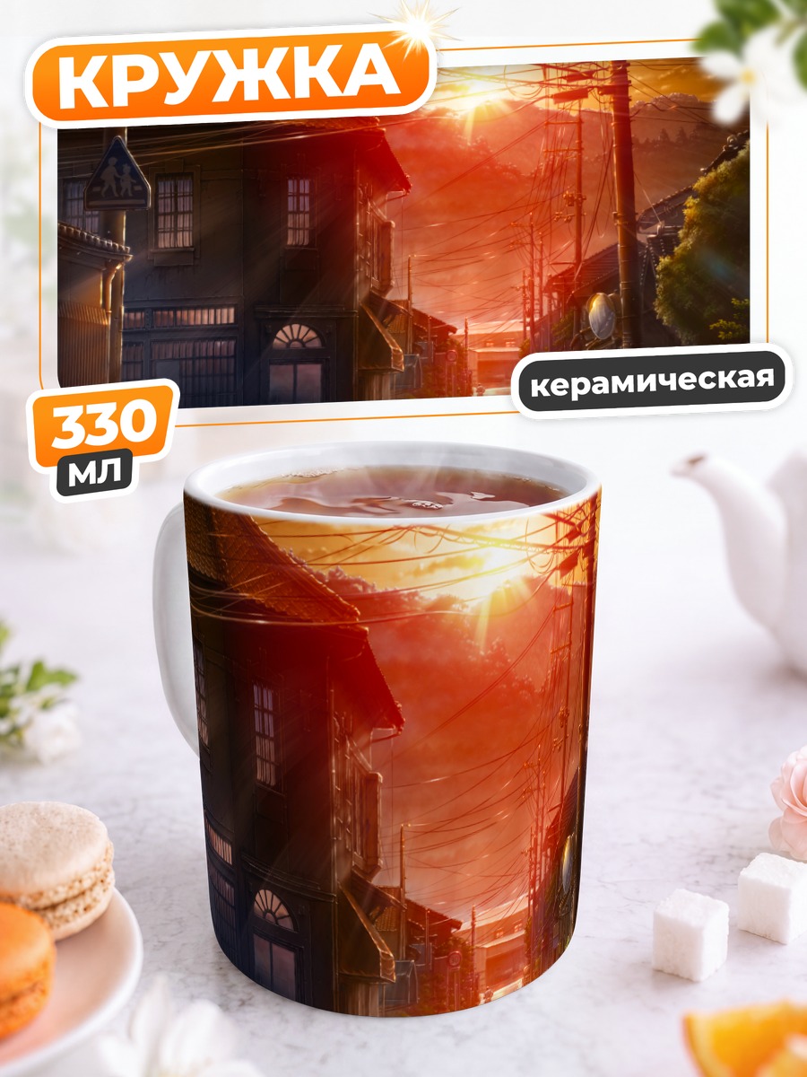 Кружка керамическая Городской закат