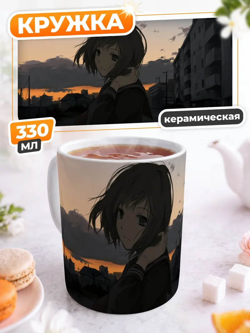 Кружка керамическая Школьница в сумерках