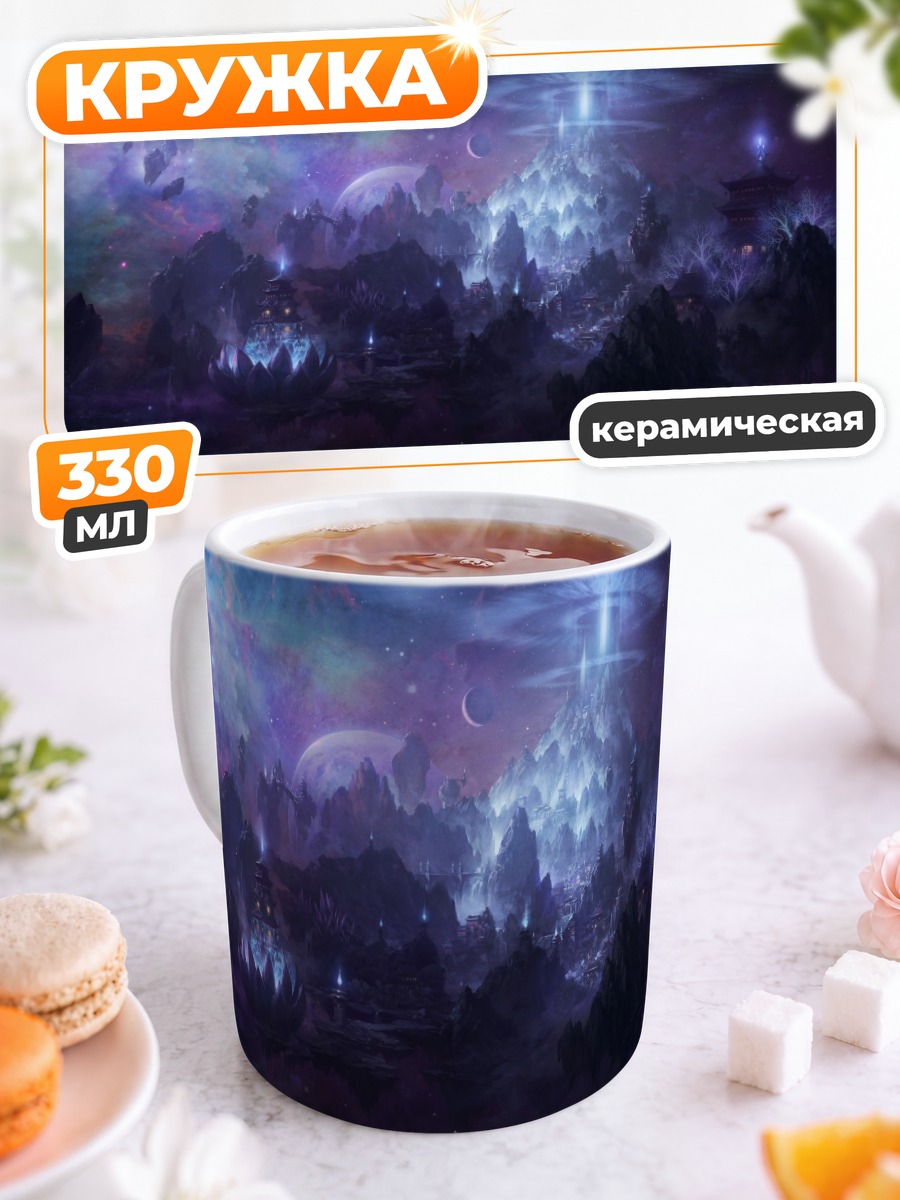 Кружка керамическая Фиолетовая лунная ночь