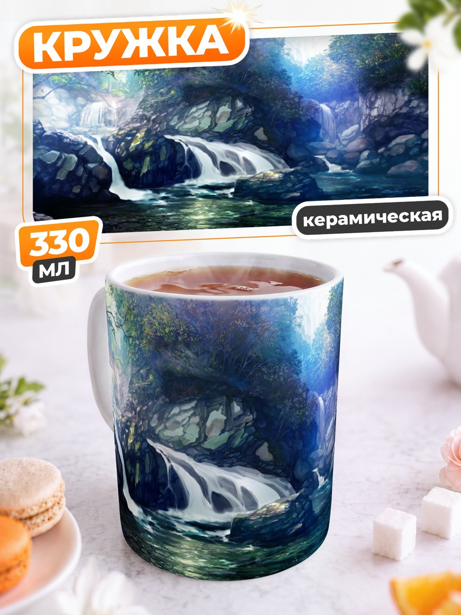 Кружка керамическая Горный водопад