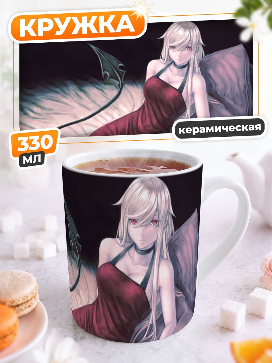 Кружка керамическая Беловолосая девушка в красном