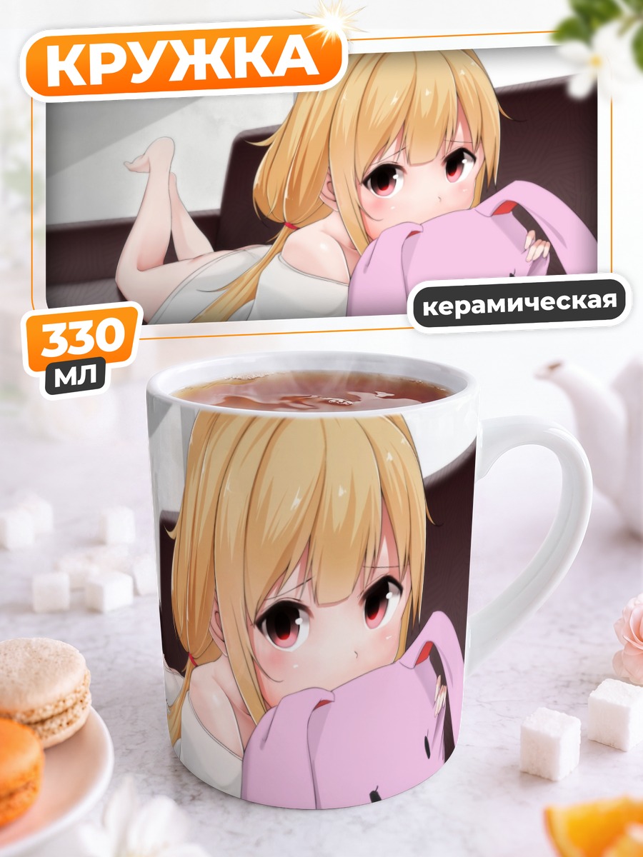 Кружка керамическая Футаба Анзу с зайцем