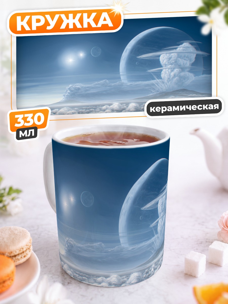 Кружка керамическая Звездный горизонт планет