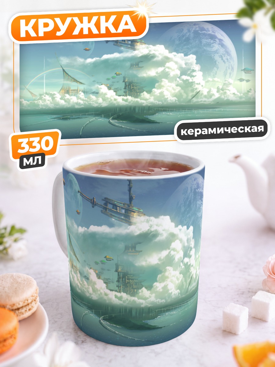 Кружка керамическая Город над облаками