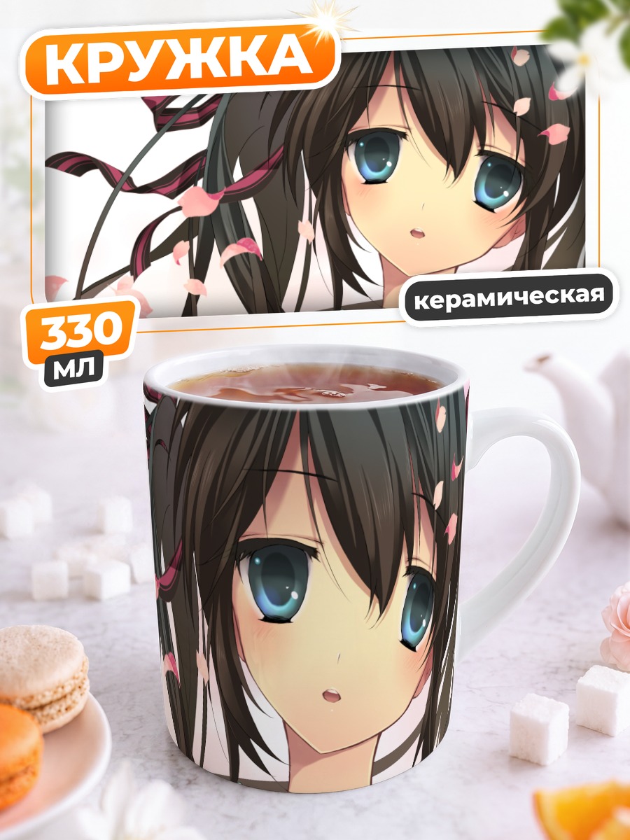 Кружка керамическая Зацунэ Мику в сакуре