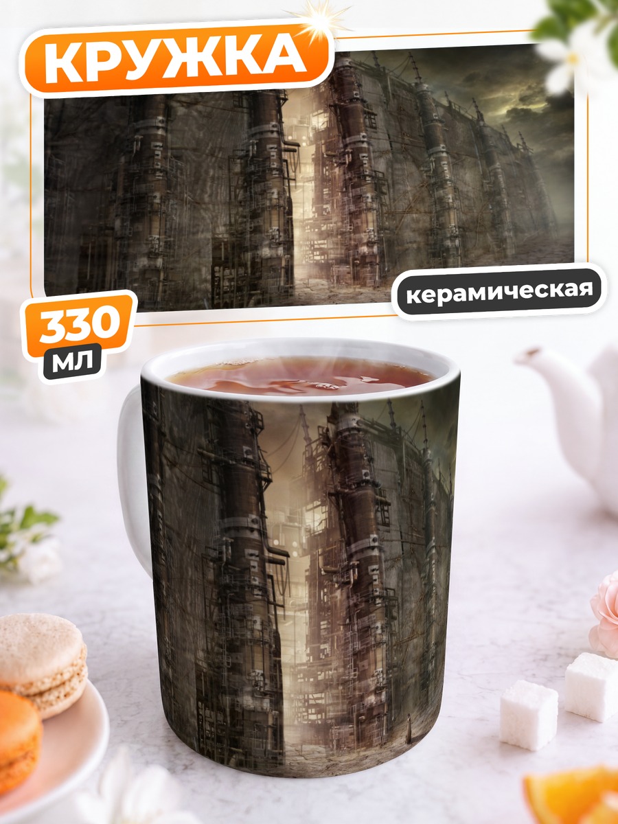 Кружка керамическая Индустриальный пейзаж в пустыне