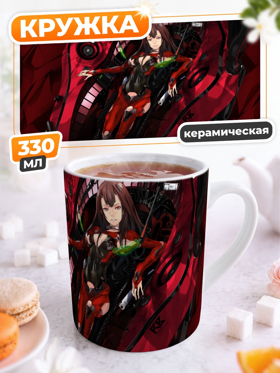 Кружка керамическая Девушка в мехе