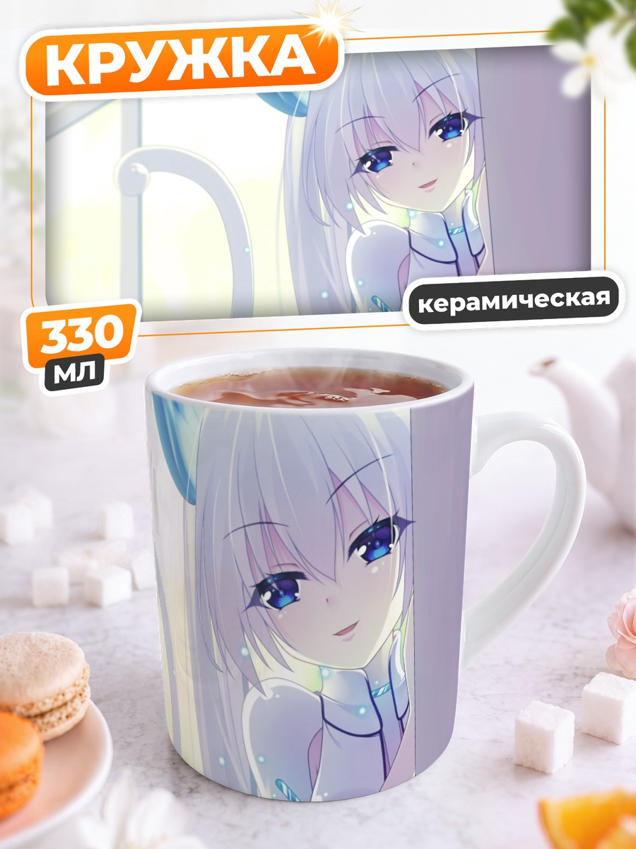 Кружка керамическая Мику Хацунэ кошка