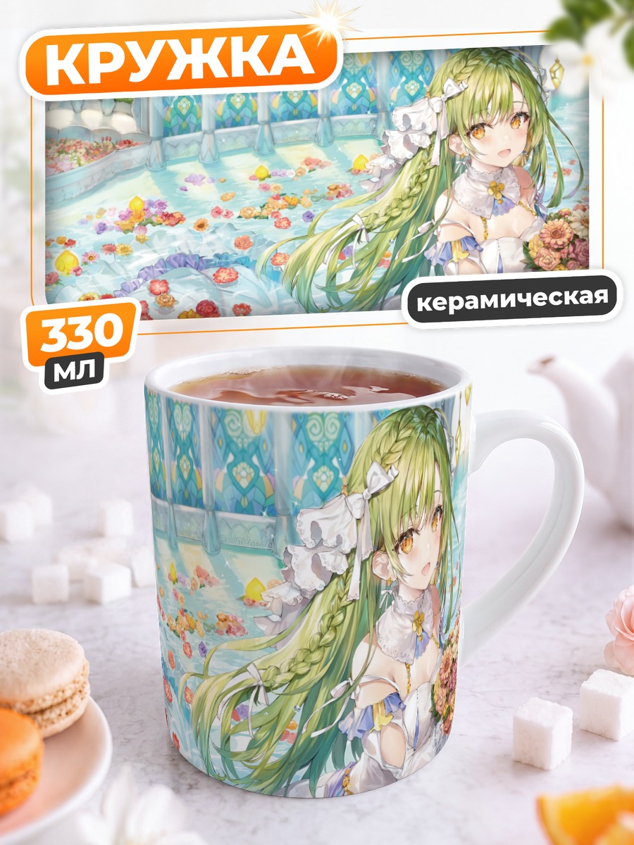 Кружка керамическая Мику Хацунэ с розами