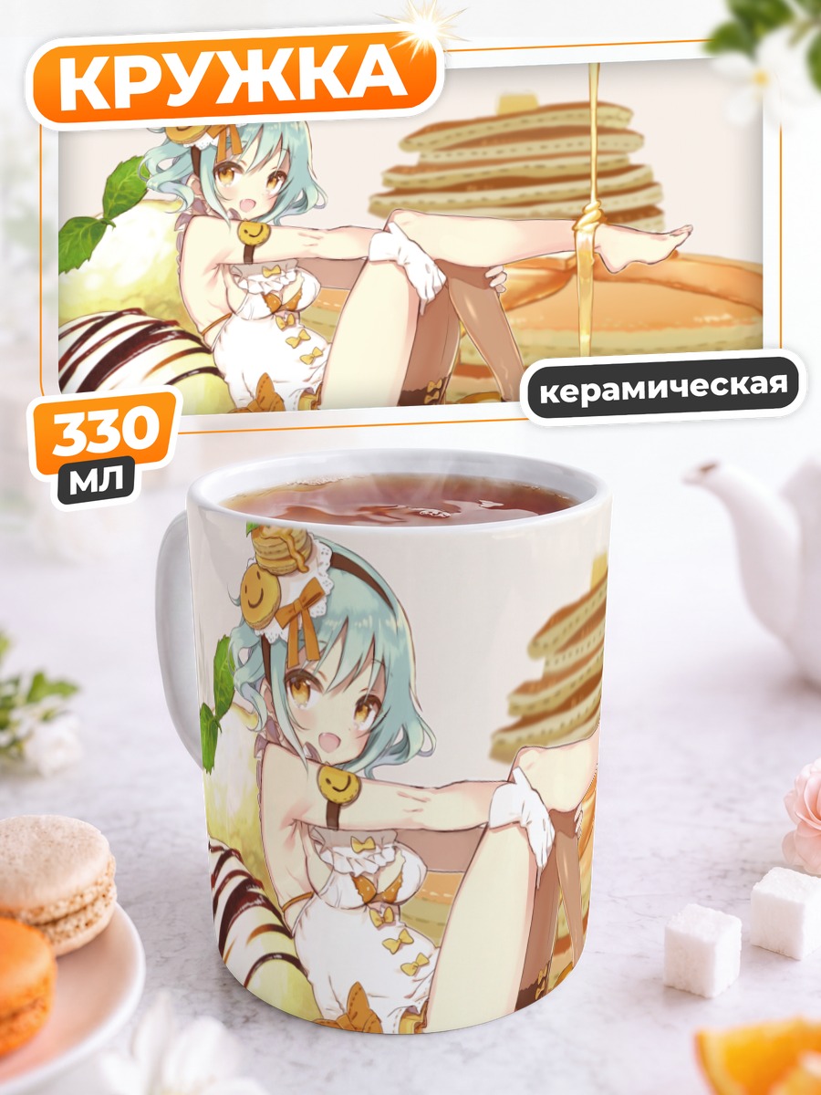 Кружка керамическая Мику Хацунэ с панкейками