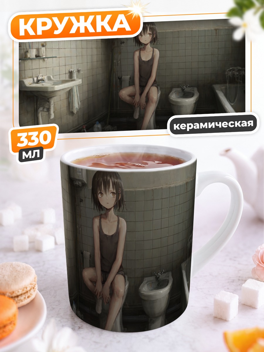 Кружка керамическая Девочка в ванной