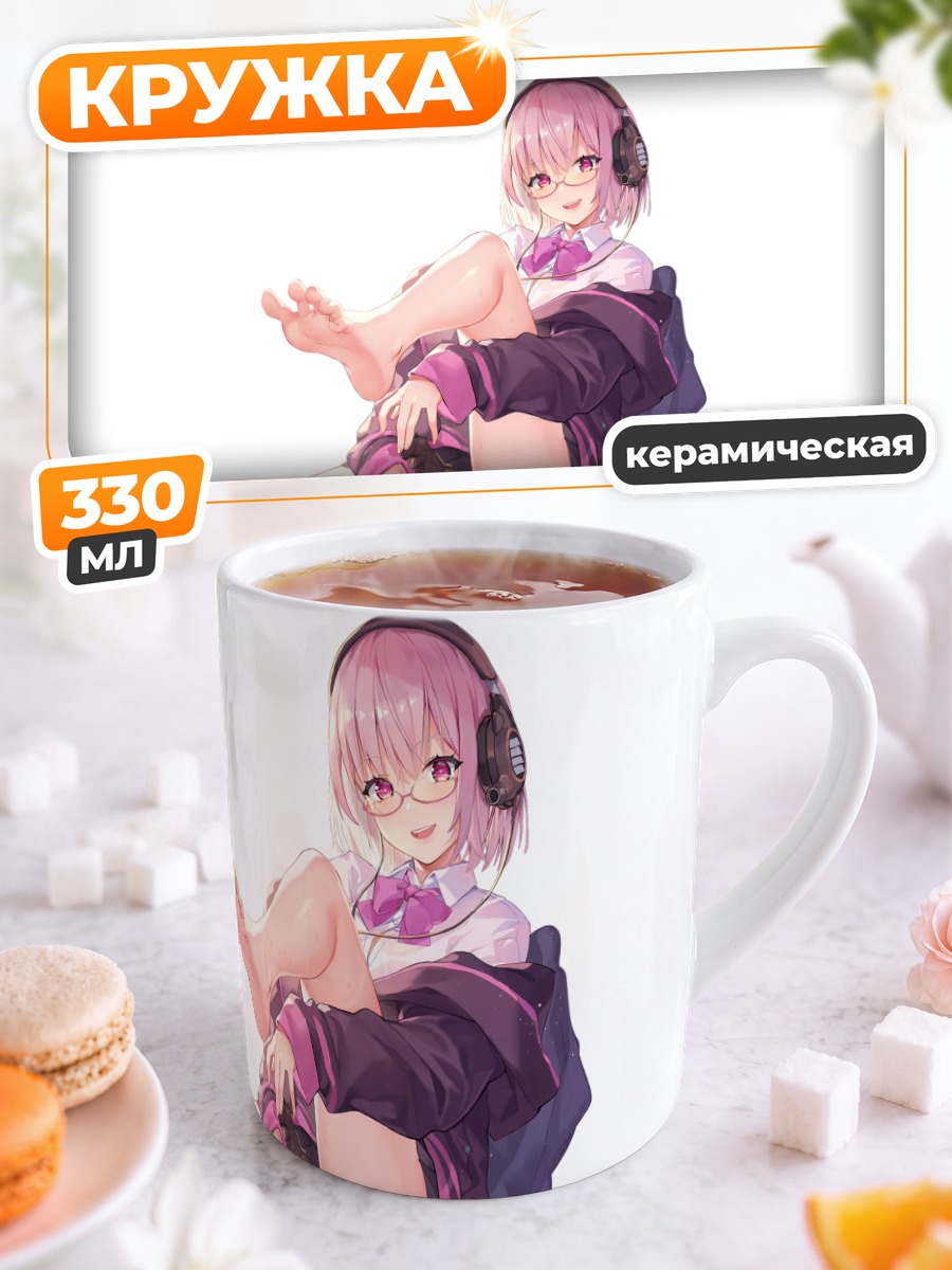 Кружка керамическая Аканэ Синдзё в наушниках