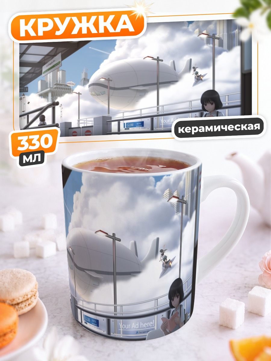 Кружка керамическая Школьница на платформе