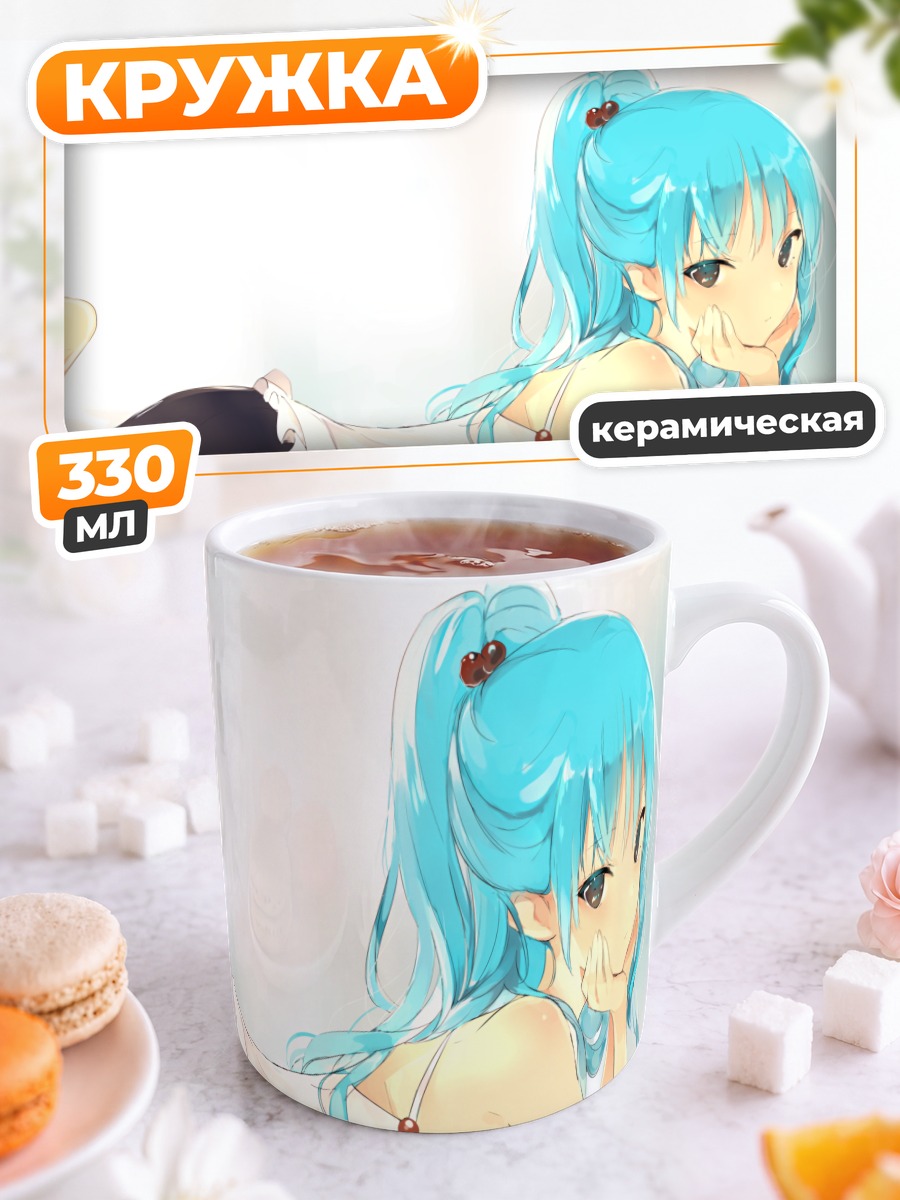 Кружка керамическая Мику Хацунэ в белом