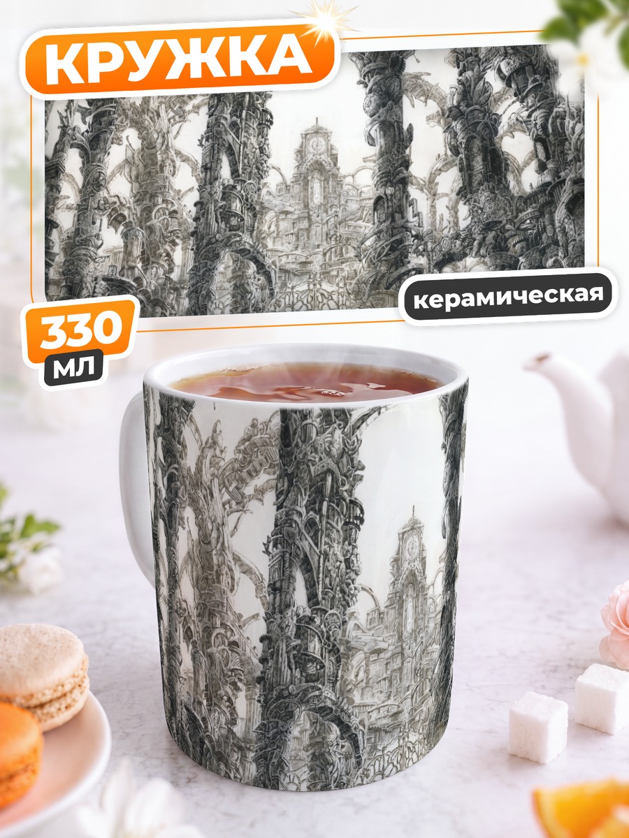 Кружка керамическая Забытый готический город
