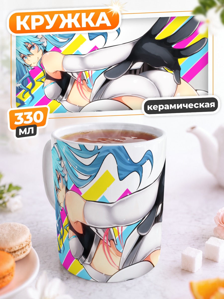Кружка керамическая Мику Хацунэ в белом