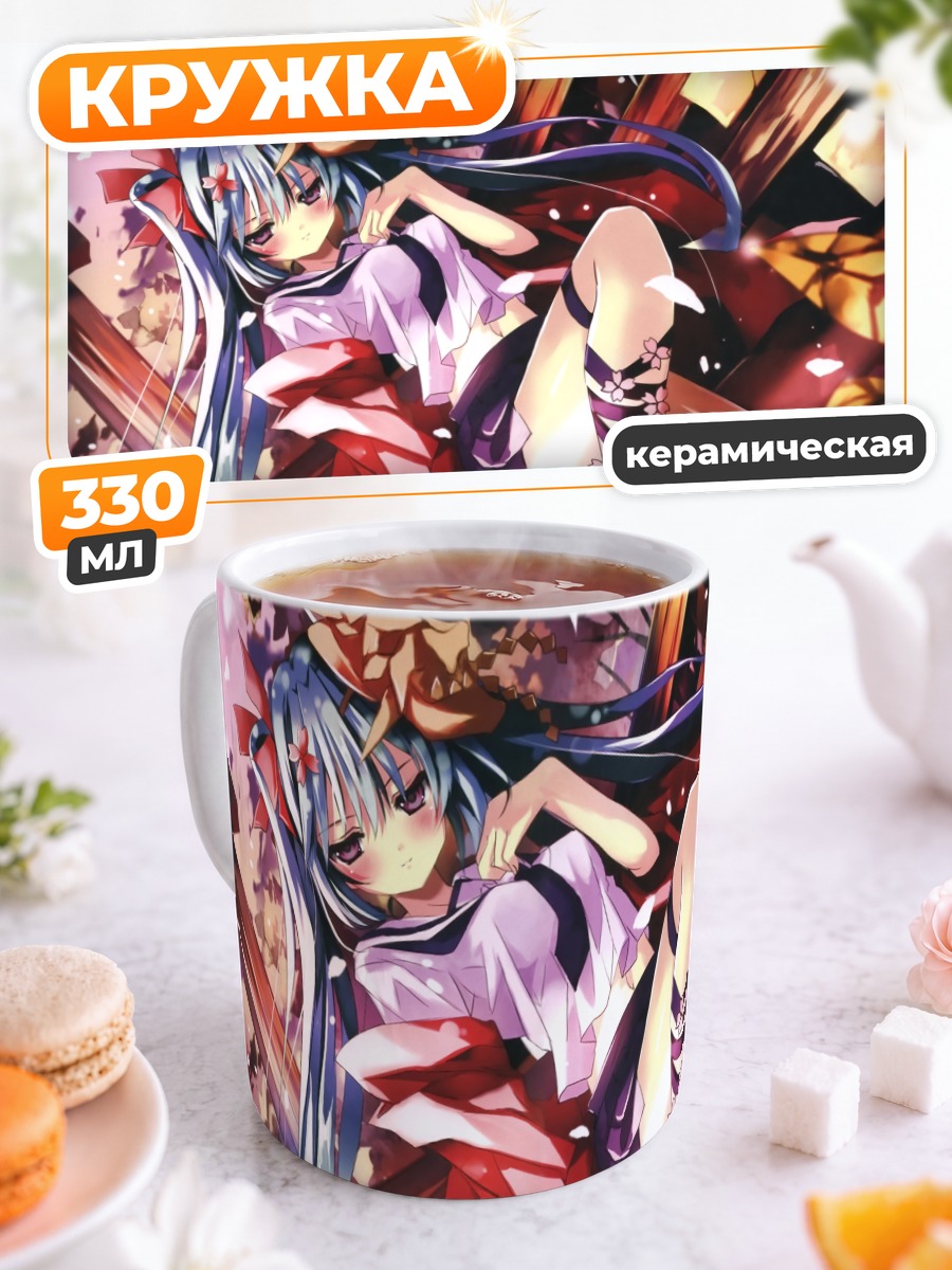 Кружка керамическая Мику Хацунэ в цветах