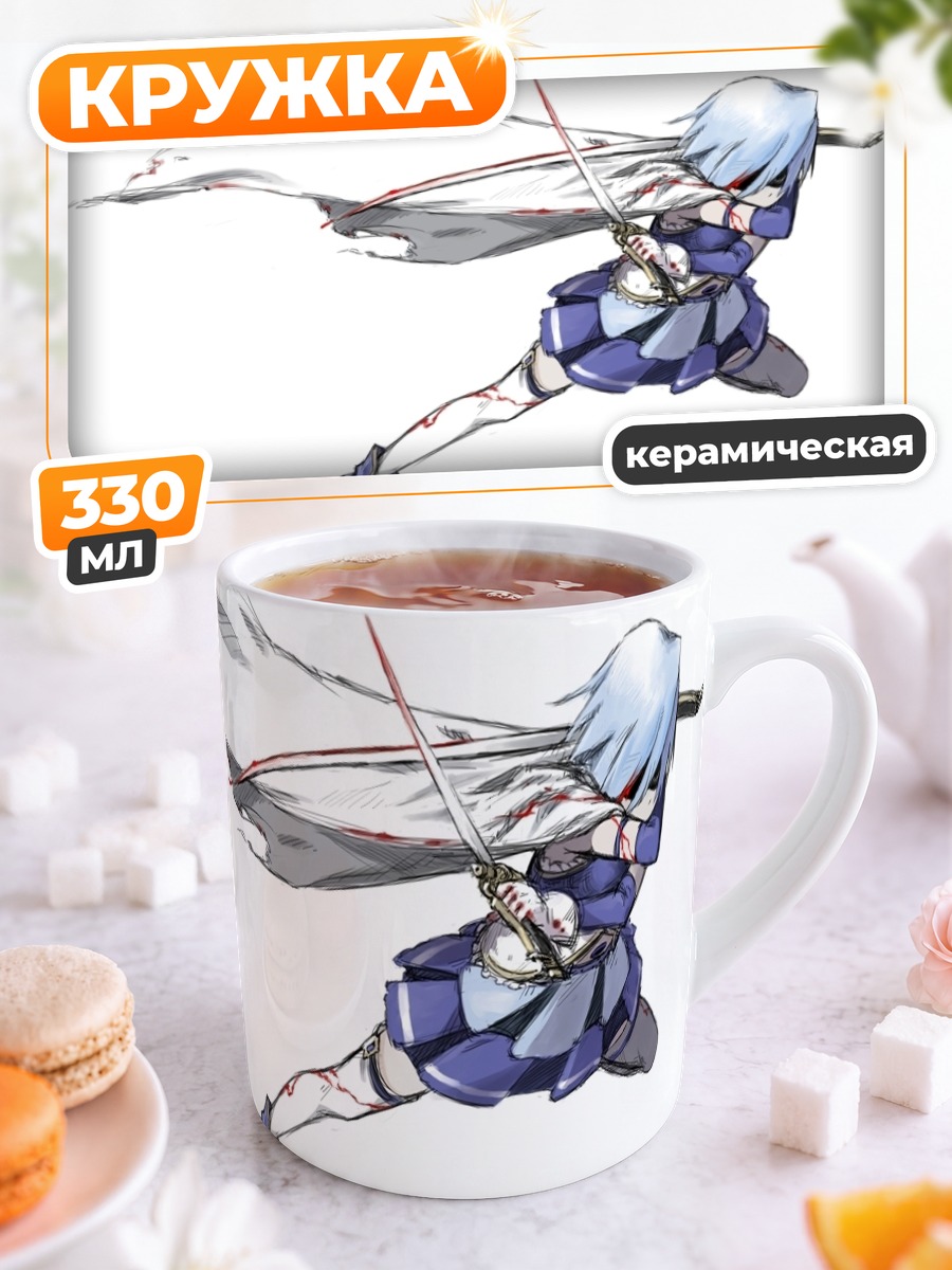 Кружка керамическая Саяка Мики с мечом