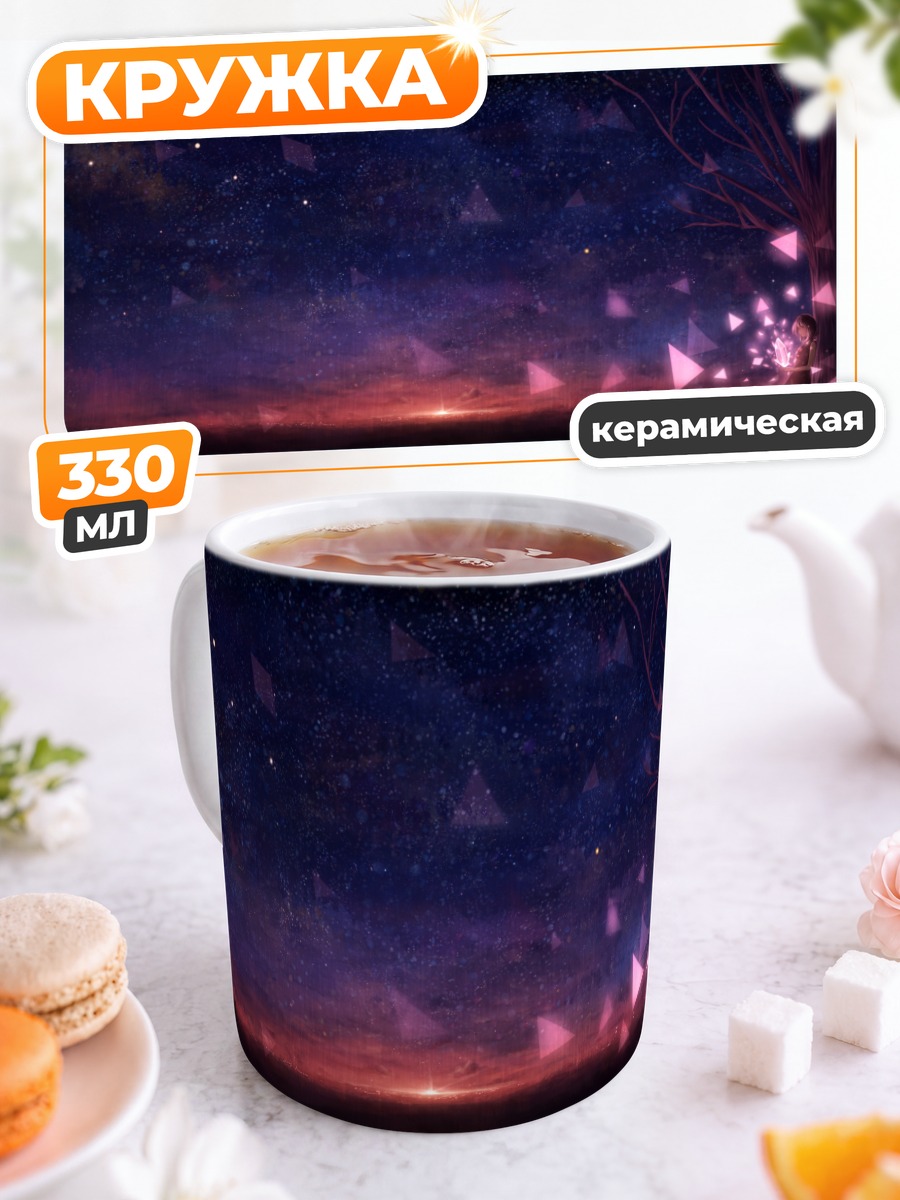 Кружка керамическая Дерево под звездами