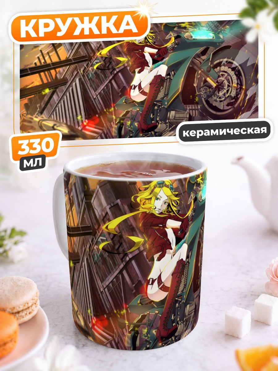 Кружка керамическая Мику Хацунэ на байке