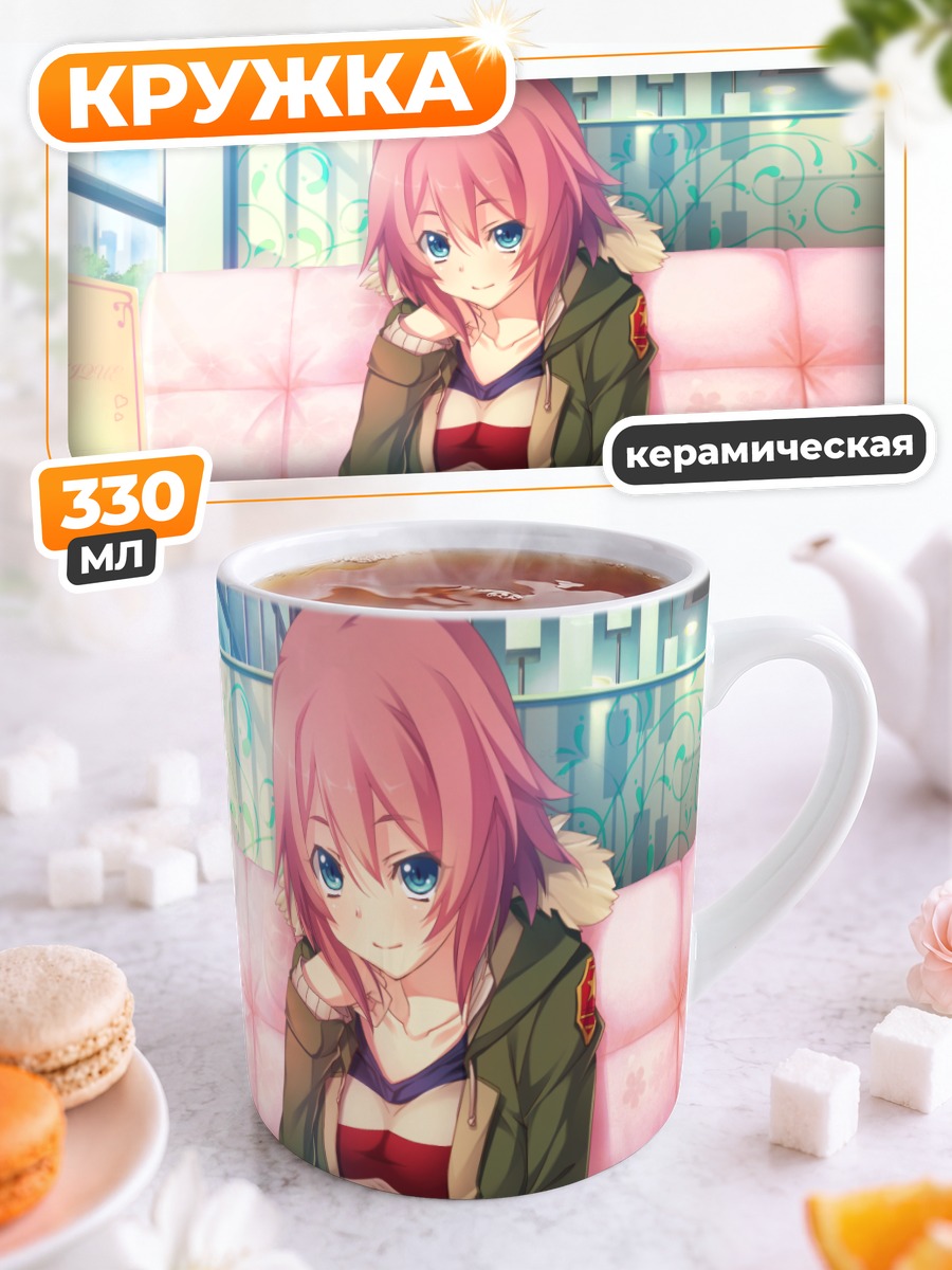 Кружка керамическая Саяка Канзаки в кафе