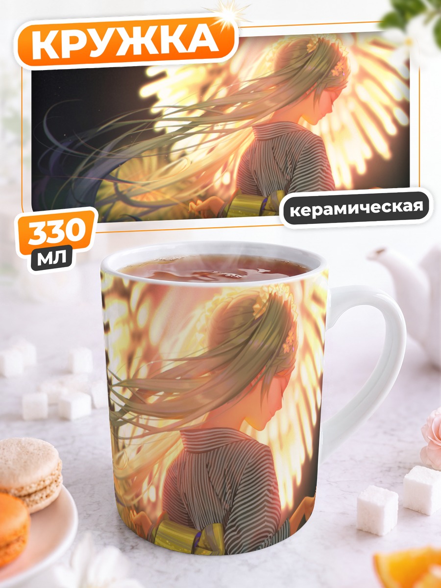 Кружка керамическая Мику Хацунэ и фейерверки