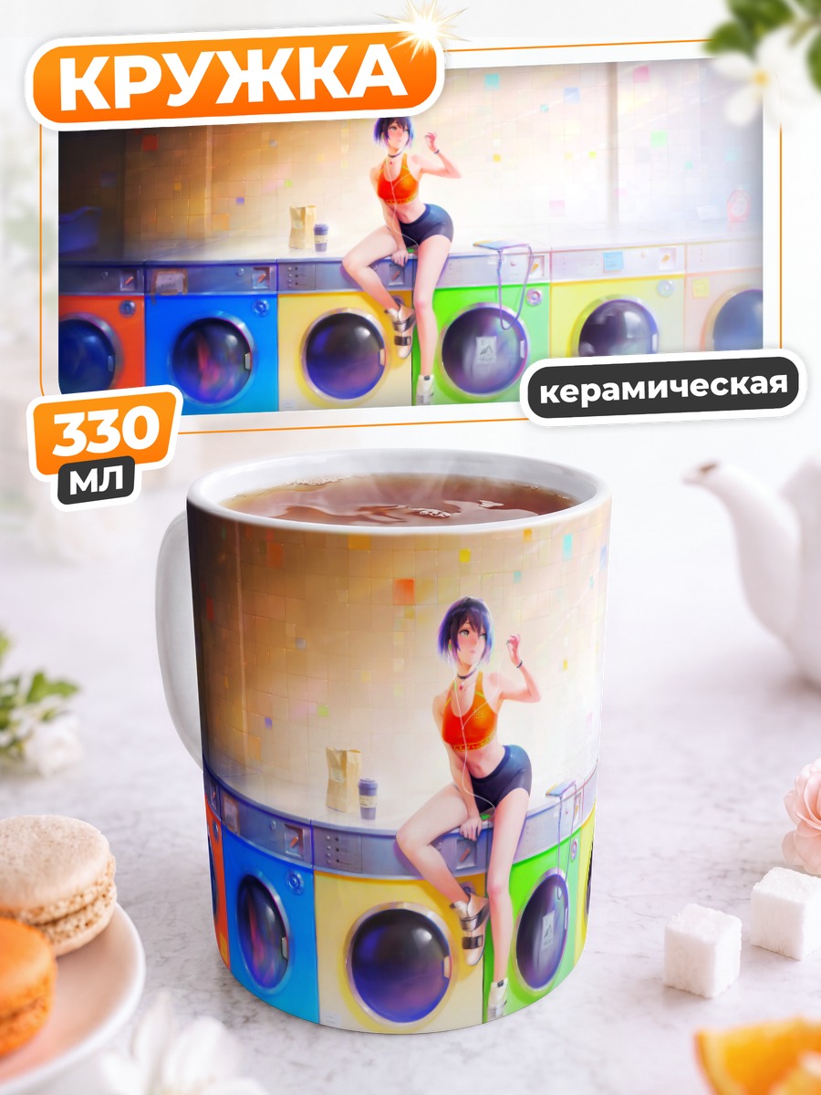 Кружка керамическая Девушка в прачечной