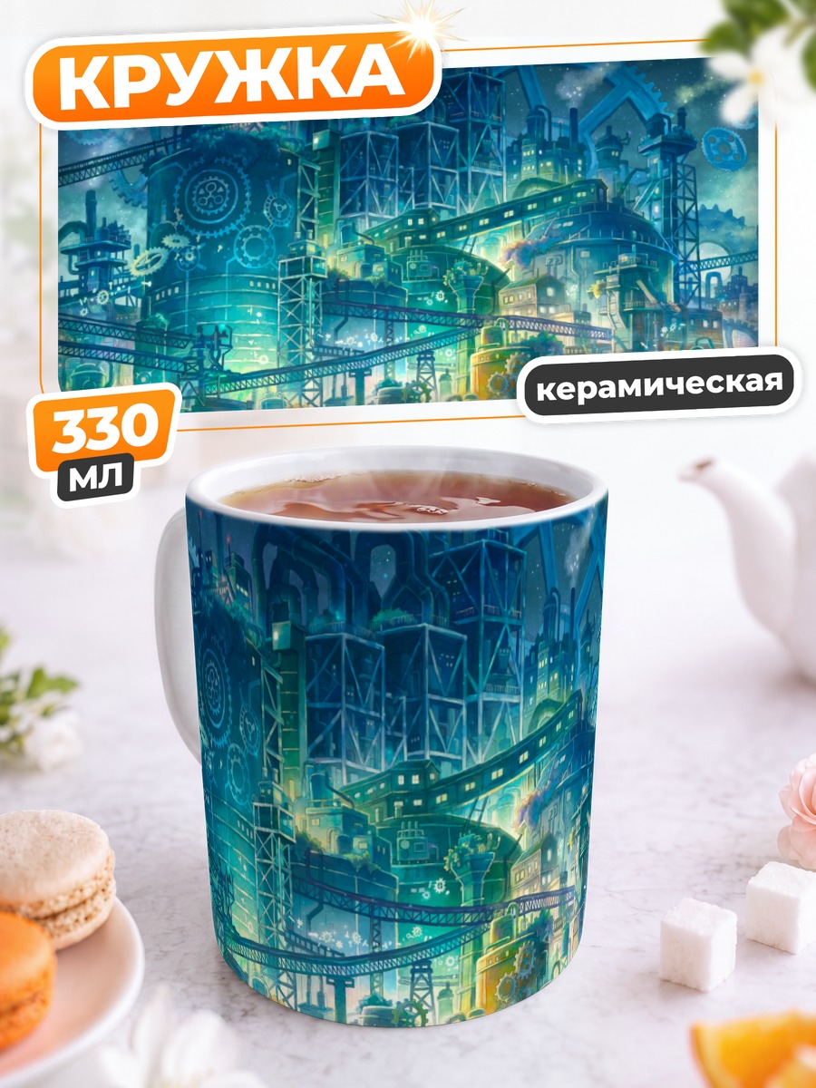 Кружка керамическая Индустриальная ночь