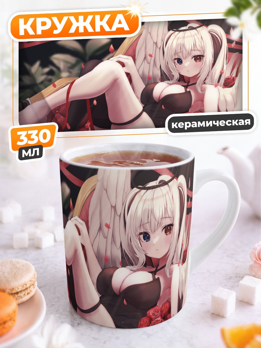 Кружка керамическая Ангел в розах