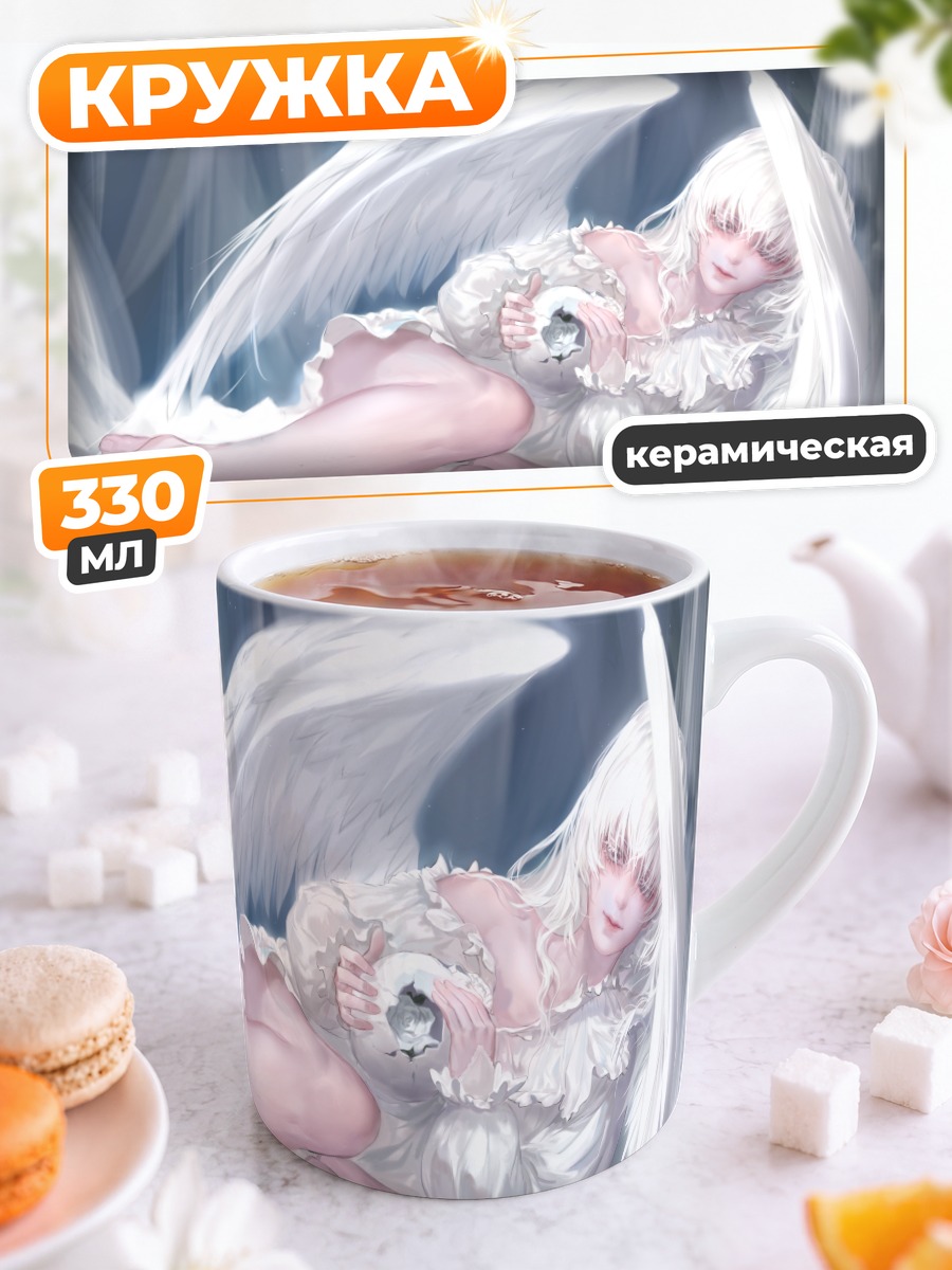 Кружка керамическая Ангел в розах