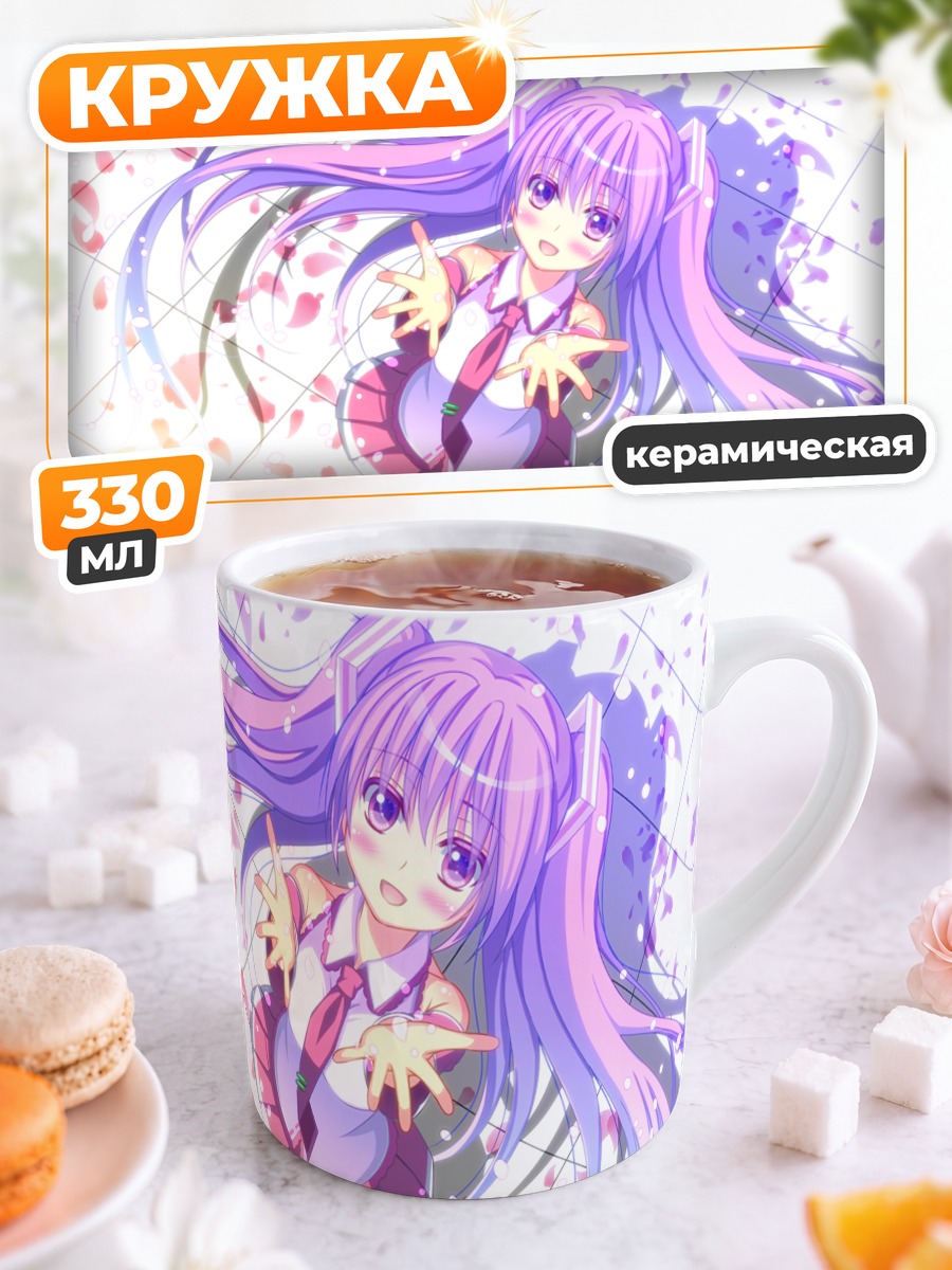 Кружка керамическая Мику Хацунэ в сакуре