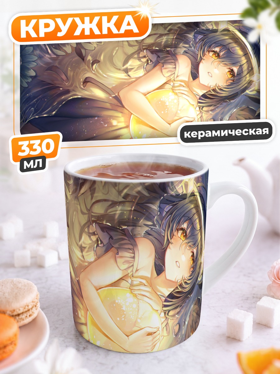 Кружка керамическая Ангел в цветах
