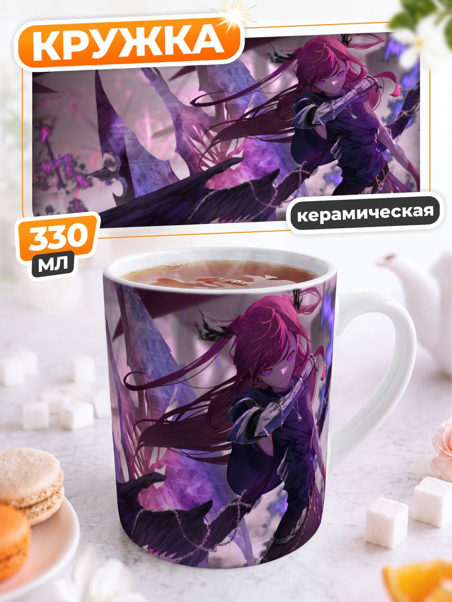 Кружка керамическая Мику Хацунэ с косой
