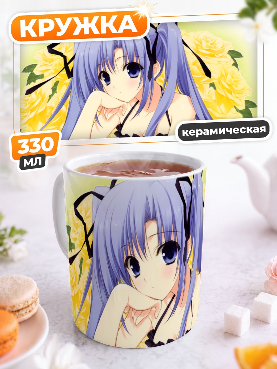 Кружка керамическая Мику Хацунэ с розами